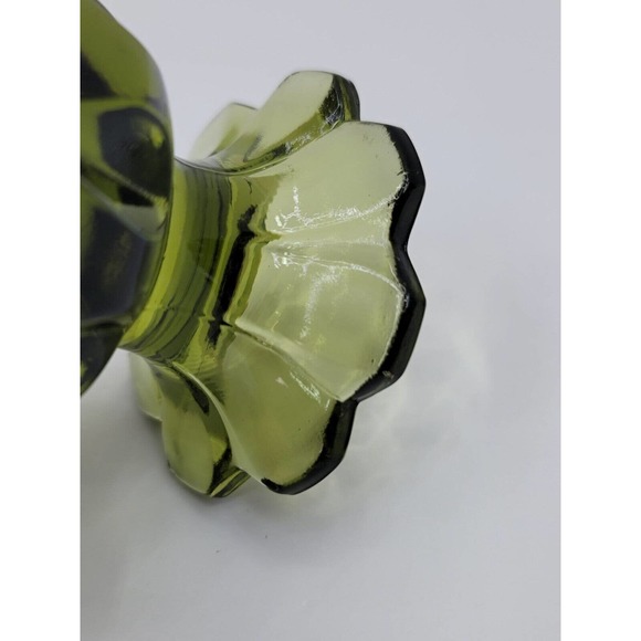 Fenton Swung Vase Petal Base Green 13 3/4 In Tall - Picture 9 of 12